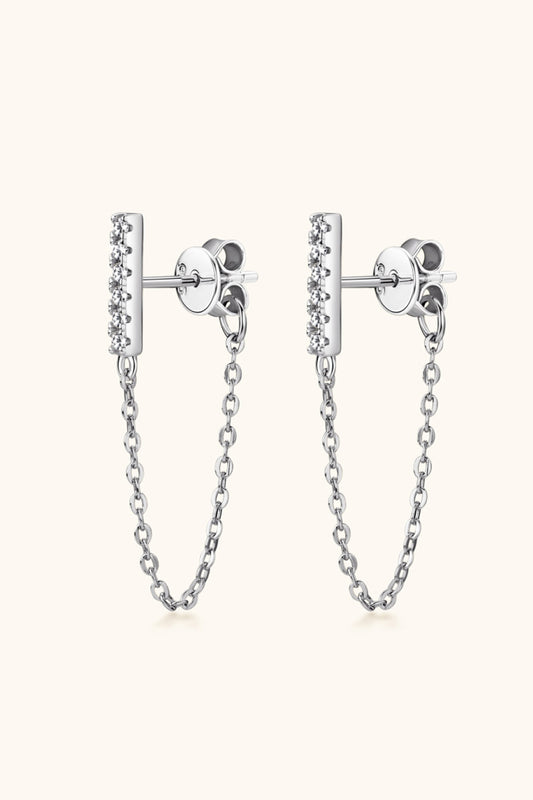 Moissanite 925 Sterling Silver Connected Earrings - Pacis and Pearls