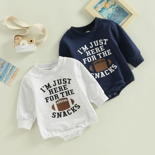 Infant Baby Girl Boy Bodysuit Long Sleeve Letters Print Fall Spring Short Crotch Button Jumpsuit - Pacis and Pearls